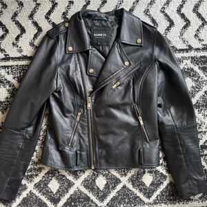 Barneys New York Black Leather Jacket